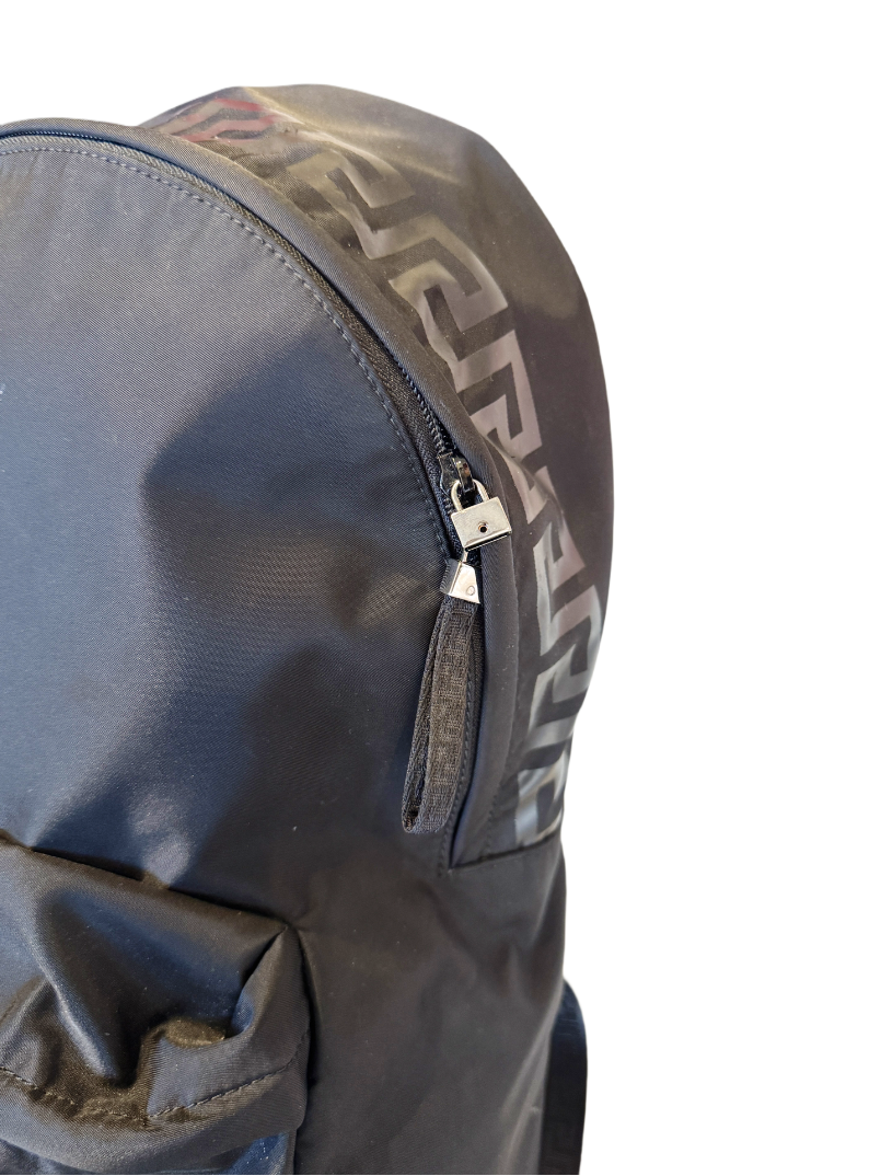 VERSACE La Greca 90's Logo black Nylon Backpack