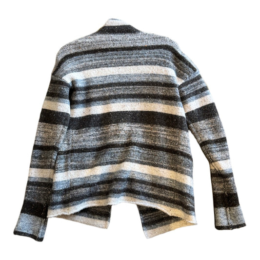 James Perse Brown Striped Wool Blend Cardigan