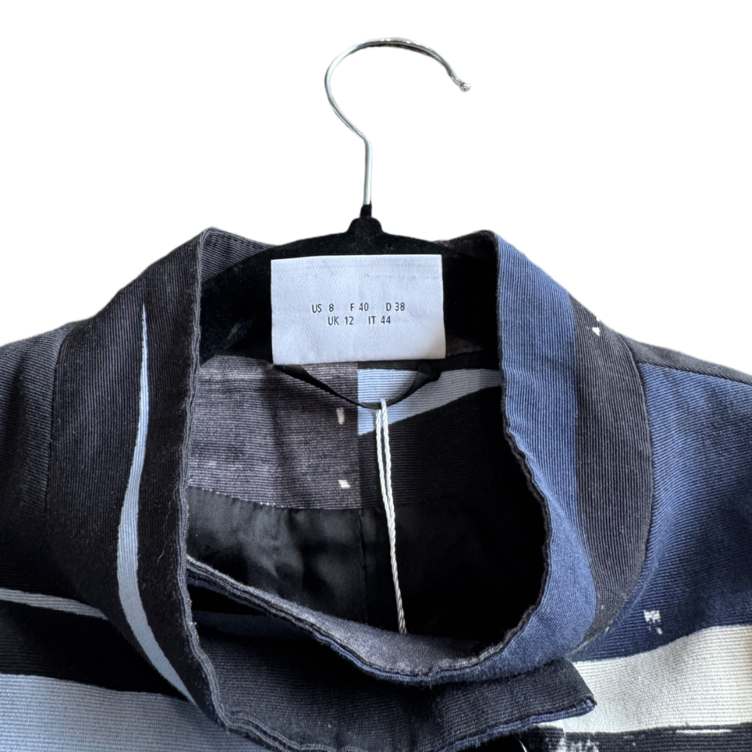 Akris Punto Women's Printed Jacket Blazer in Shades of Blue US 8