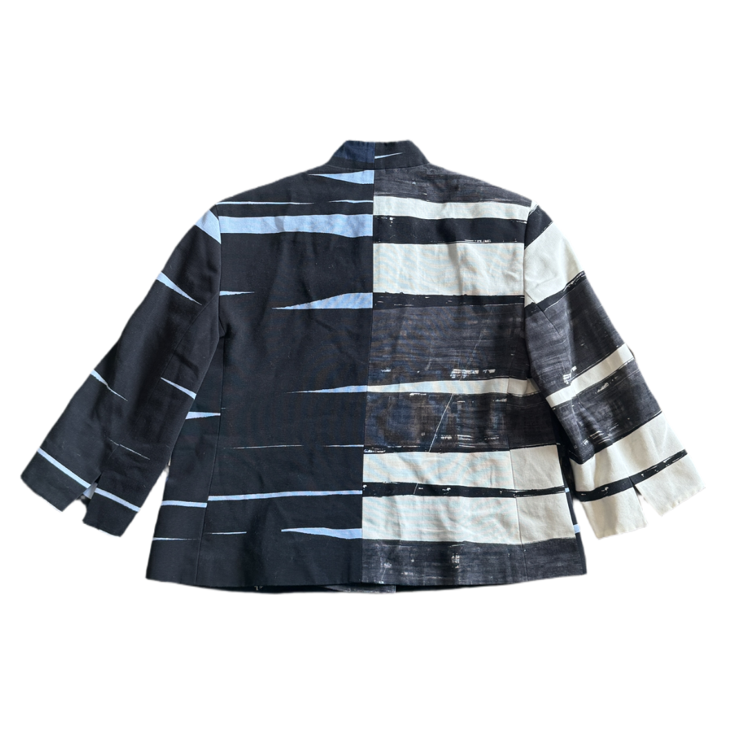 Akris Punto Women's Printed Jacket Blazer in Shades of Blue US 8