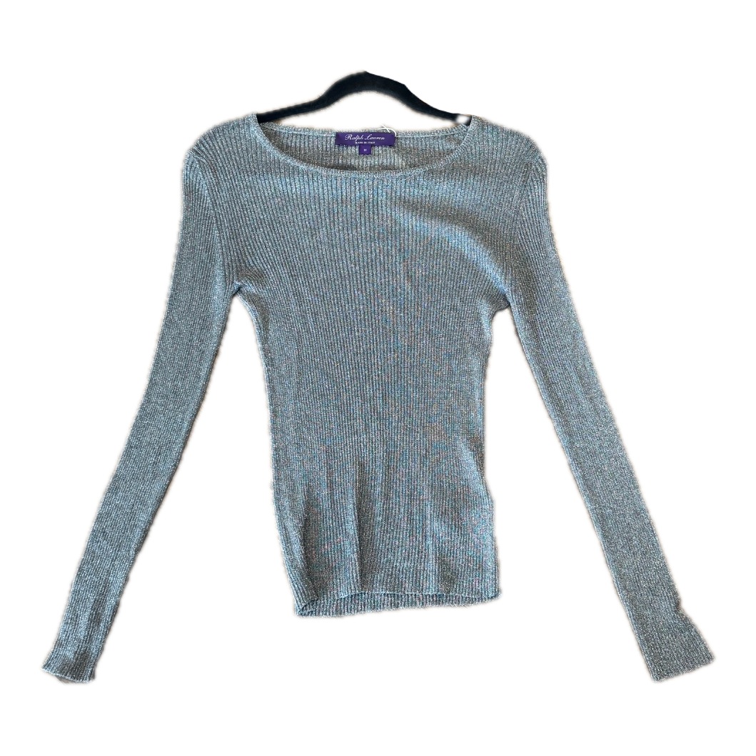 Ralph Lauren Purple Label Silver Shimmer Sweater M