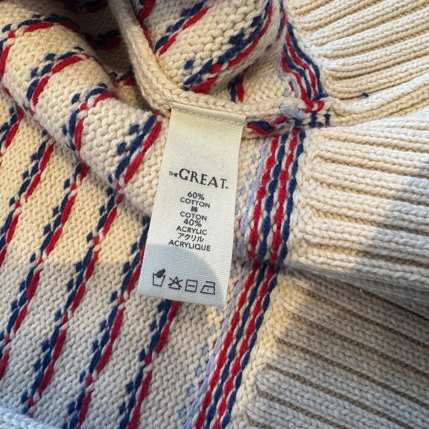 The Great. Mini Collar Cardigan Knit Sweater