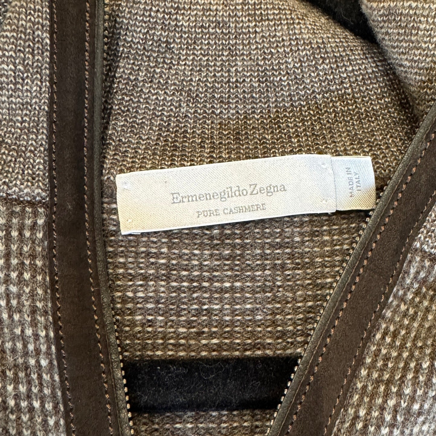 Ermenegildo Zegna Pure Cashmere Suede Zipper Trim
