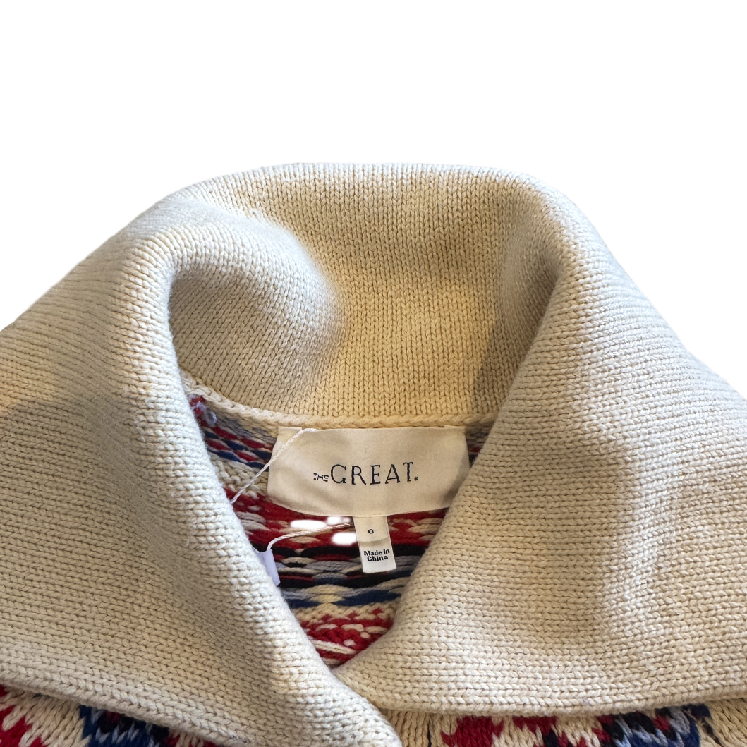 The Great. Mini Collar Cardigan Knit Sweater