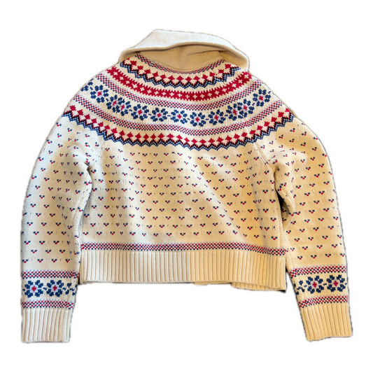 The Great. Mini Collar Cardigan Knit Sweater