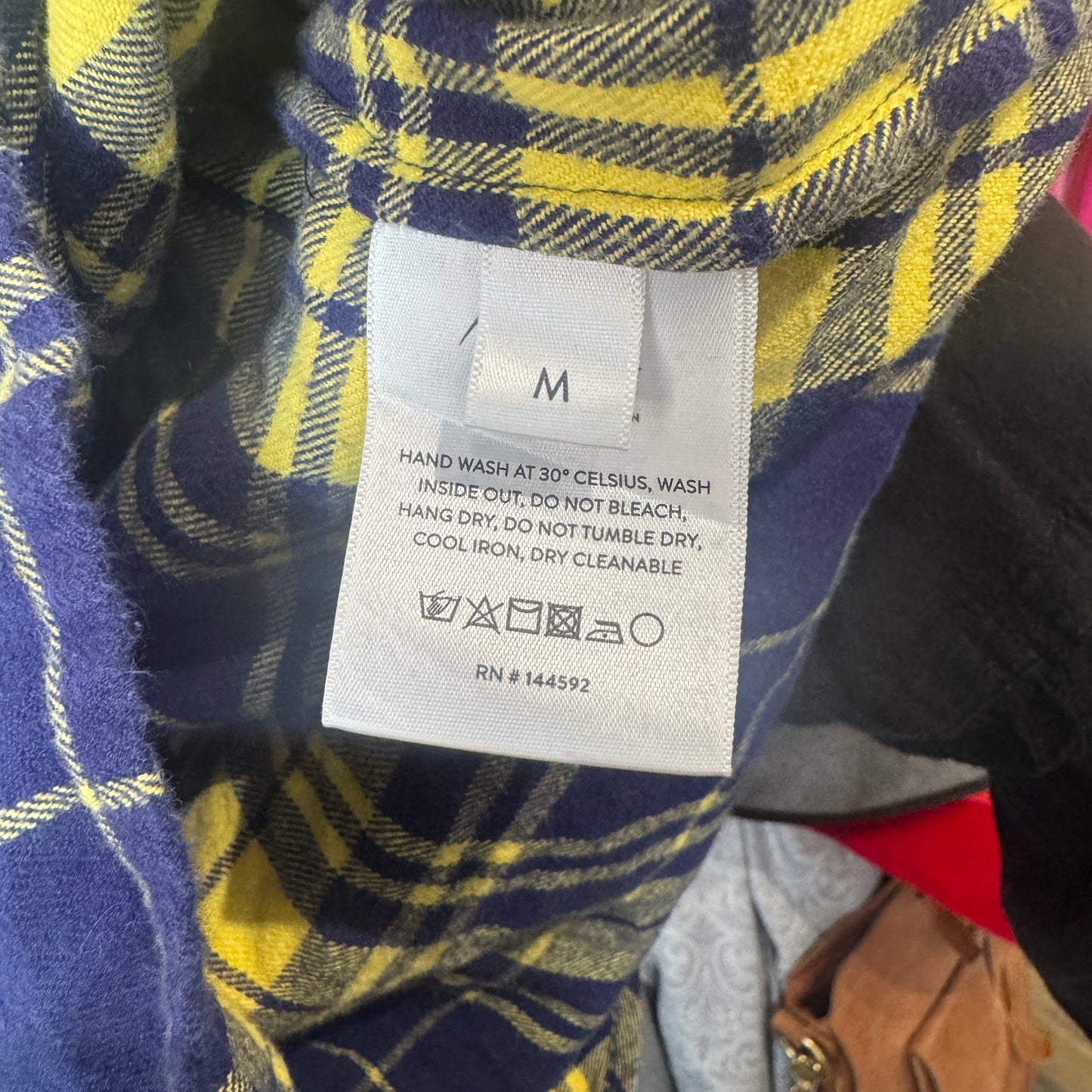 Aztech Mountain Logo Peak Shirt Size Medium Blue Yellow Plaid