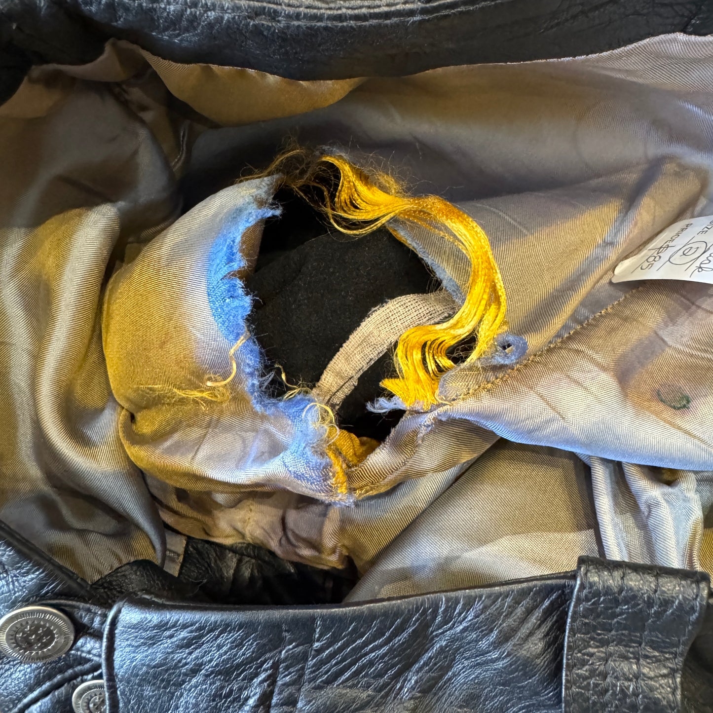 Free London Black Leather Trousers Buttons Closure