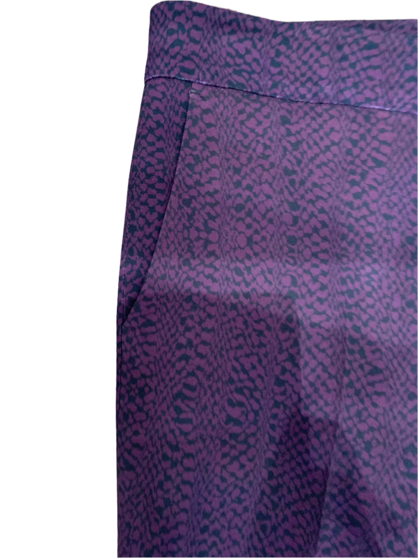 Etro Purple Patterned Print Silk Skinny Slaks