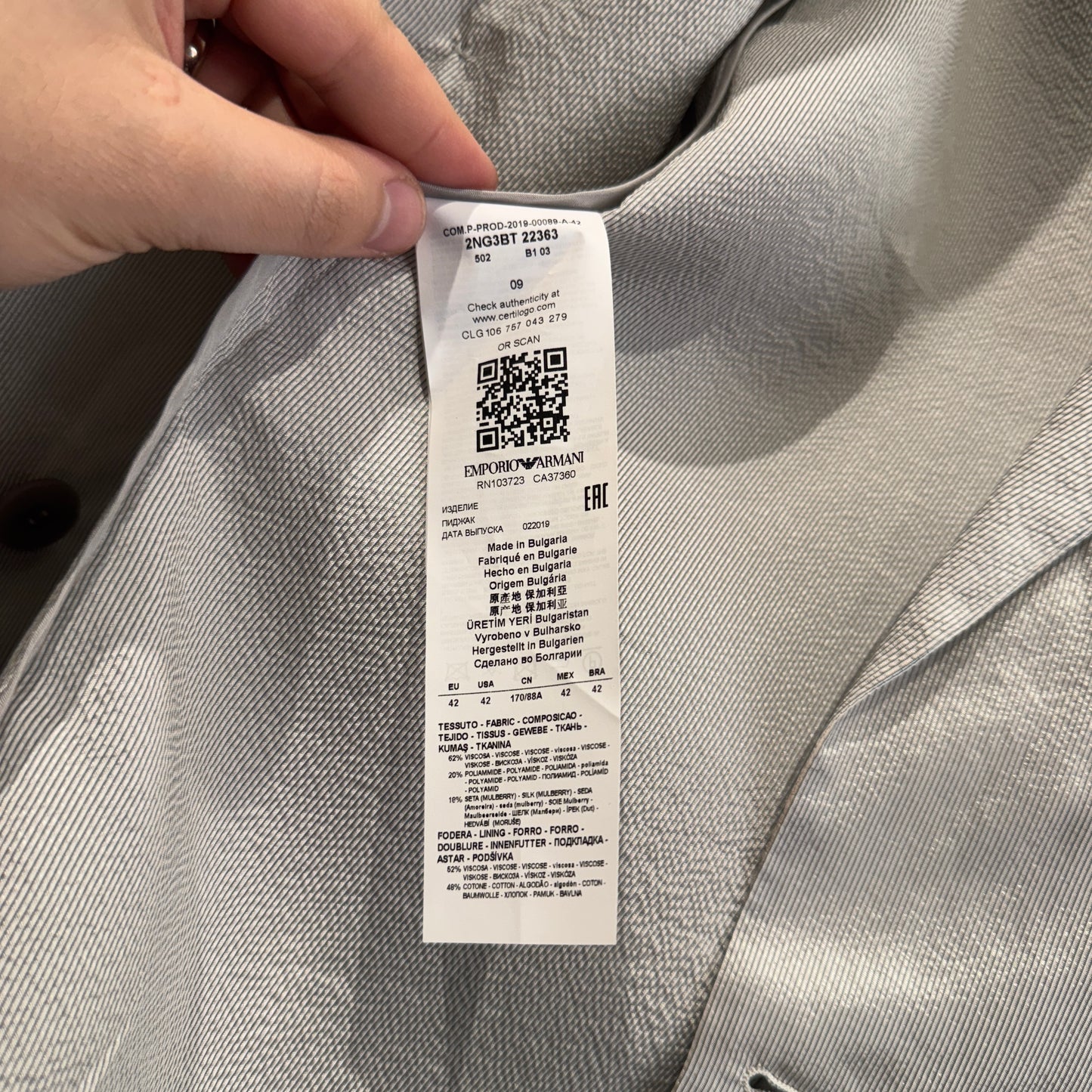 Emporio Armani Double Breasted Blazer 42