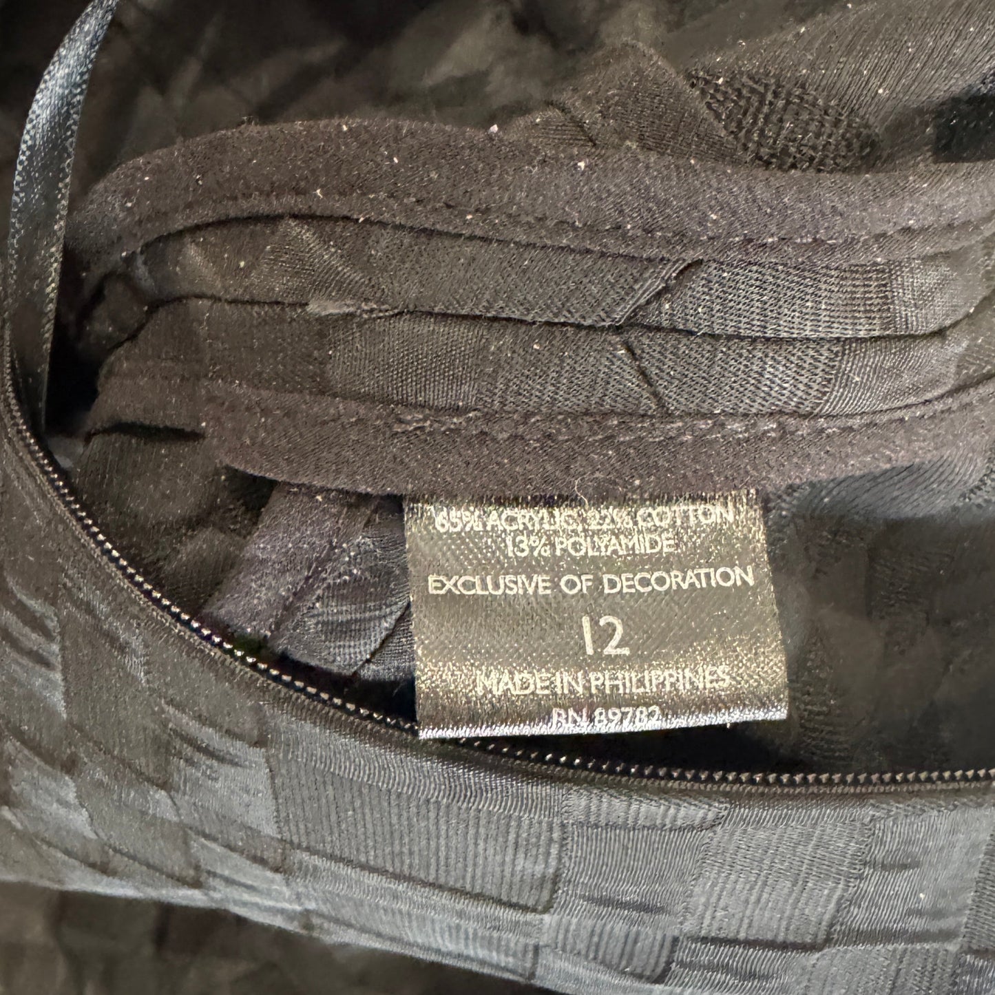 Josie Natori Texture Geo Jacquard Dress Black Size 12