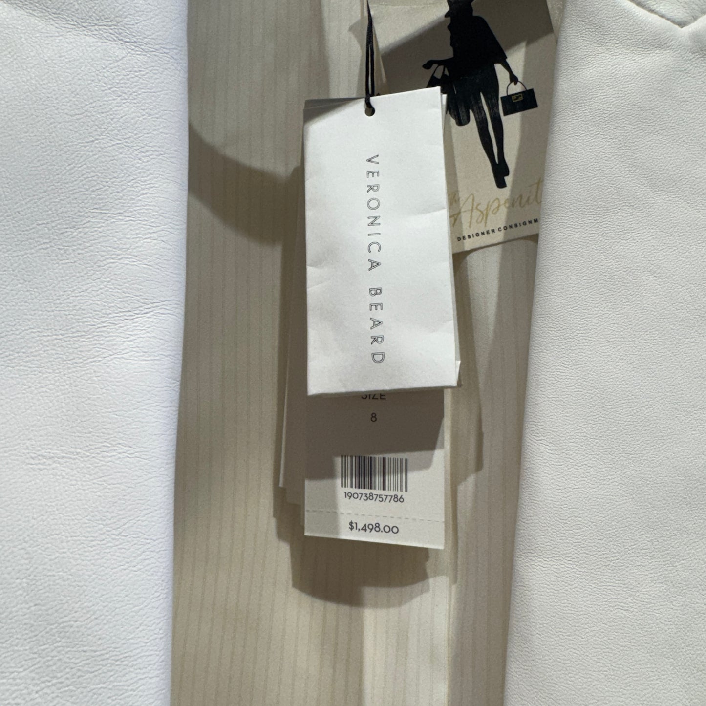Veronica Beard Cooke Dickey White Leather Jacket Size 8