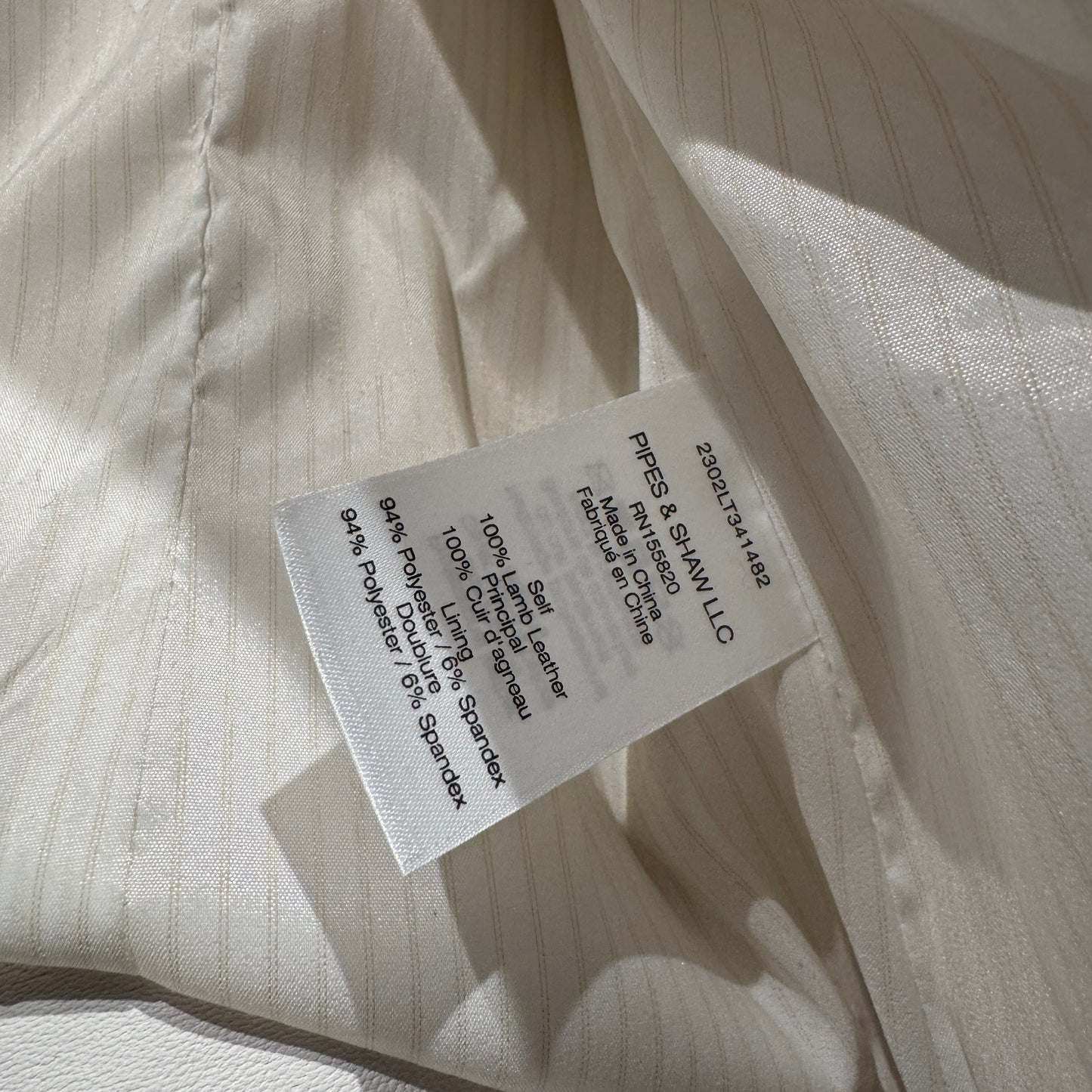 Veronica Beard Cooke Dickey White Leather Jacket Size 8