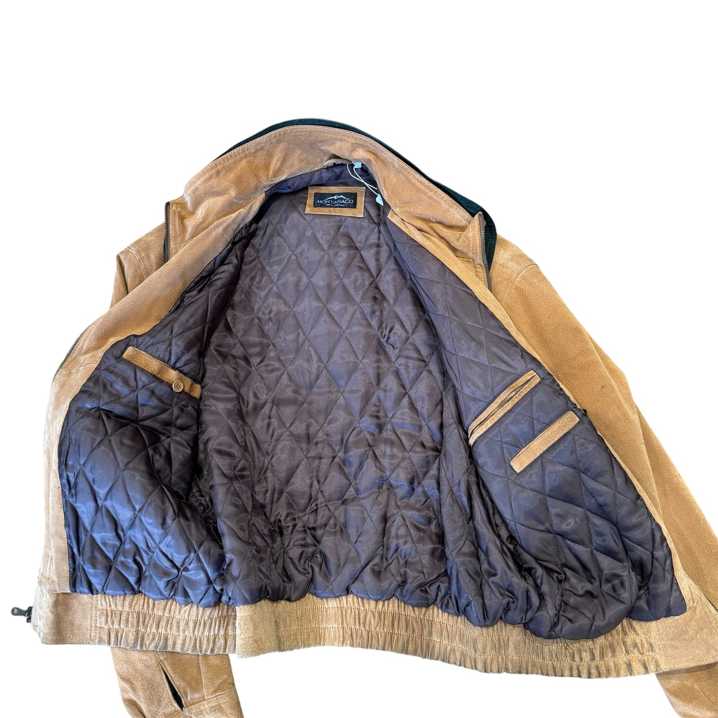 MontanaCo Tan Suede Bomber Jacket Men's XL