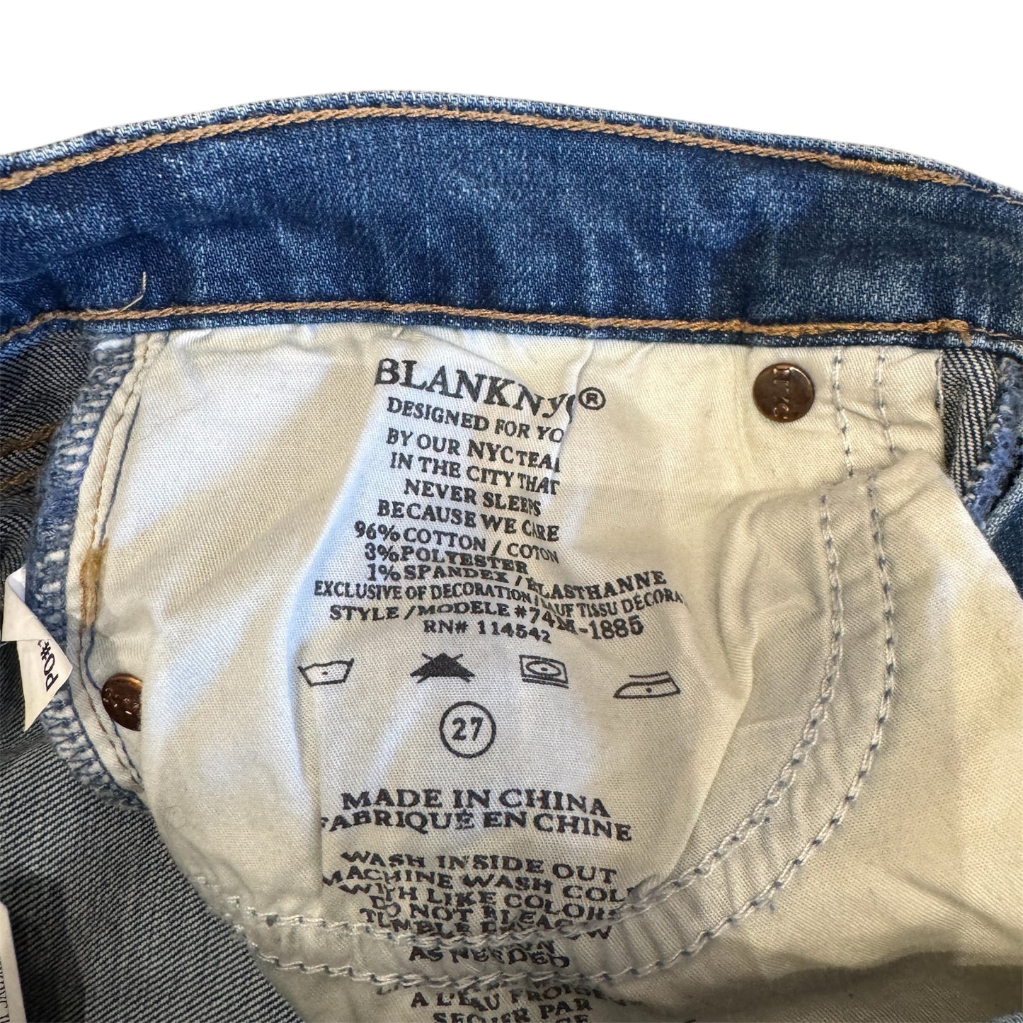 Blank NYC Great Jones High Rise Crop Embroidered Floral Jeans