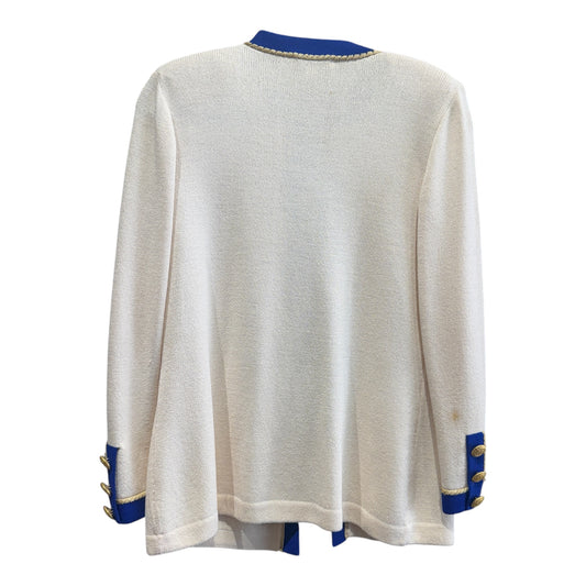 St. John Vtg 3 PC Set Cream/Blue Trim Gold Buttons