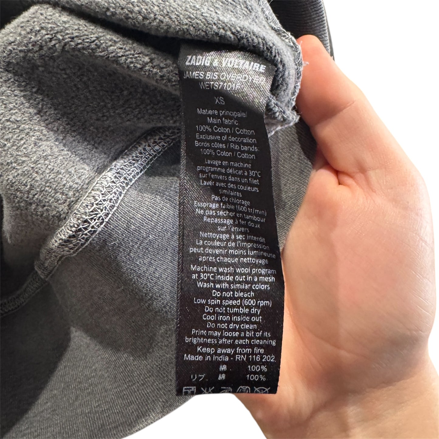 Zadig & Voltaire James Bis Grey Sweatshirt XS