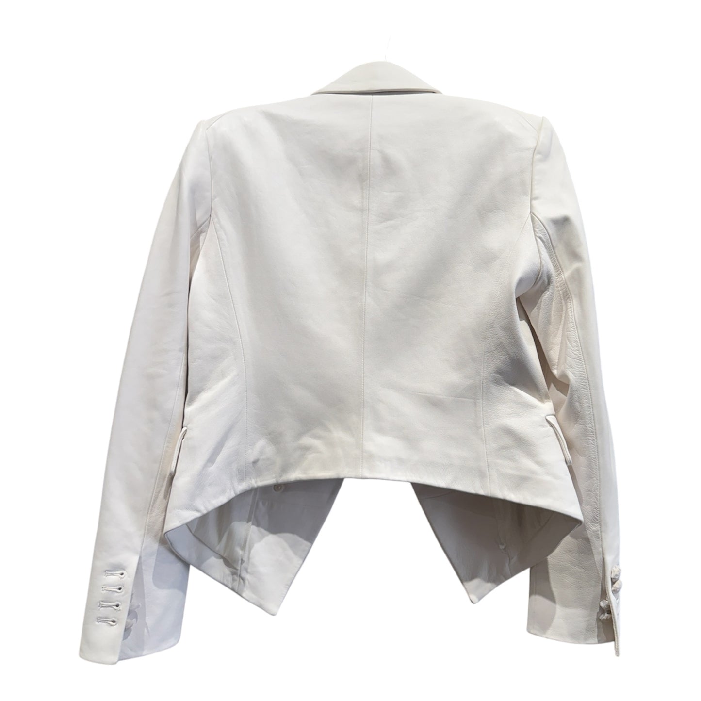 Veronica Beard Cooke Dickey White Leather Jacket Size 8