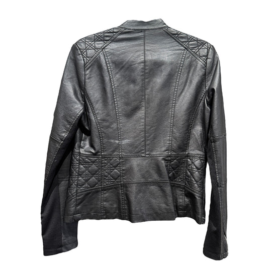 Black Rivet Black Leather Moto Jacket S