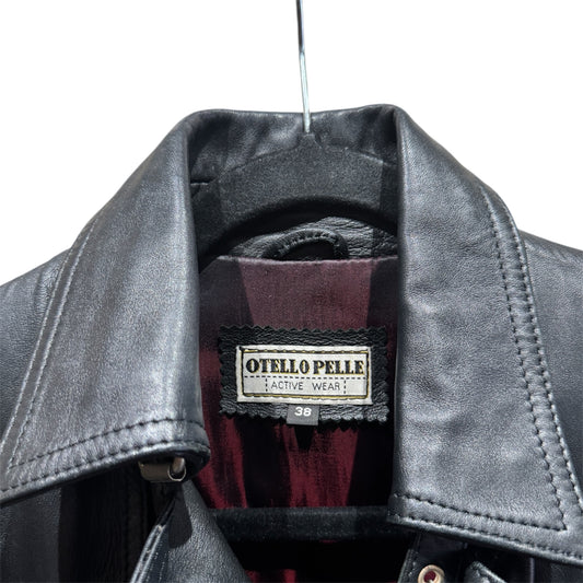 Otello Pelle Leather Jacket Black Vintage 38