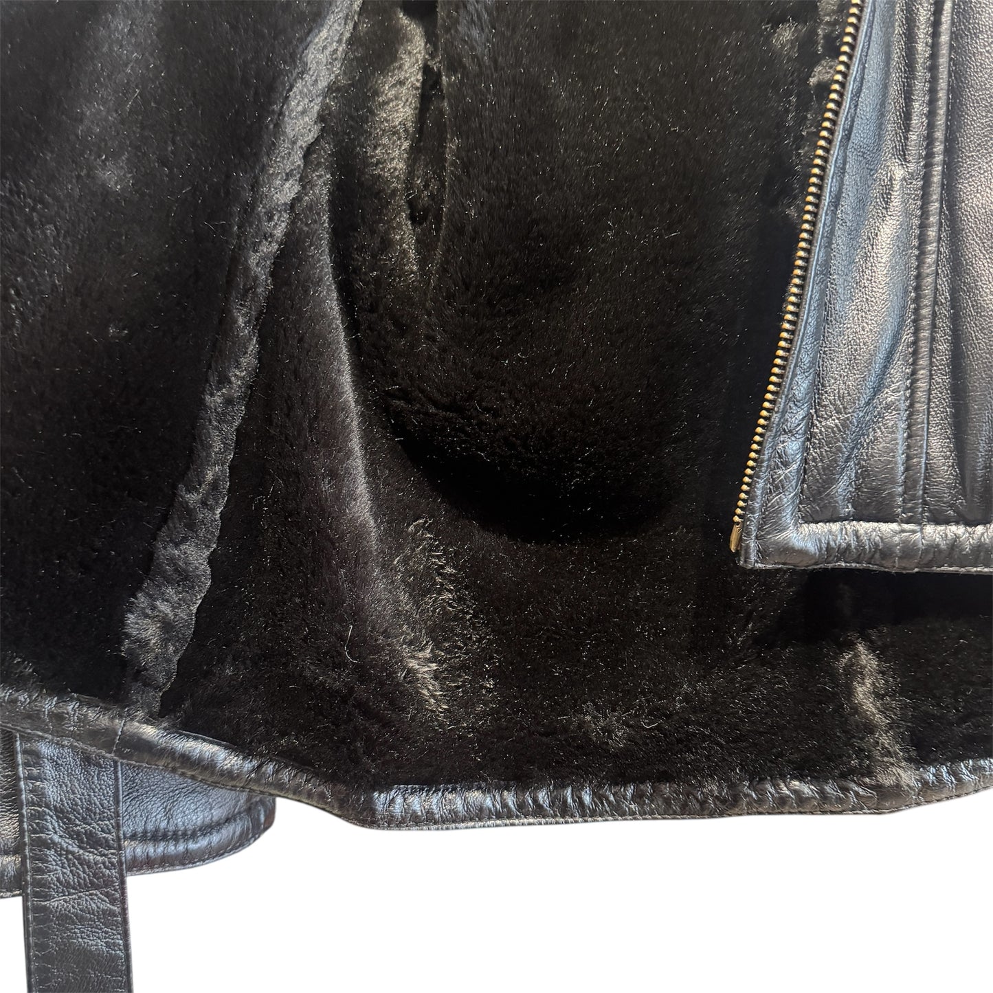 Wilson's Leather Hooded Jacket with Fuzzy Lining Medium