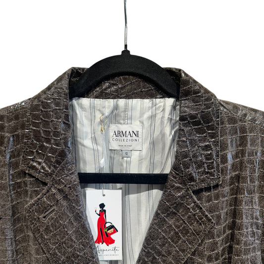 Armani Collezione Alligator Leather Blazer Size 12