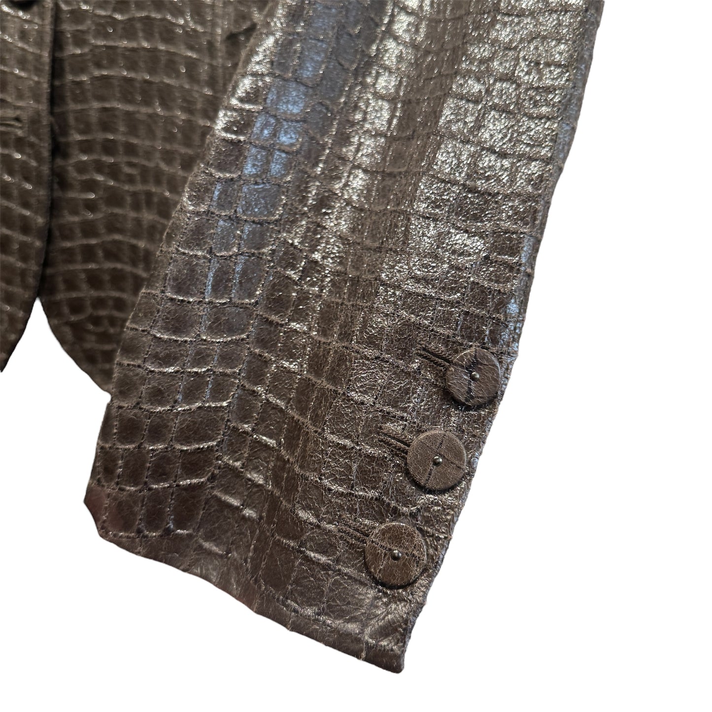Armani Collezione Alligator Leather Blazer Size 12