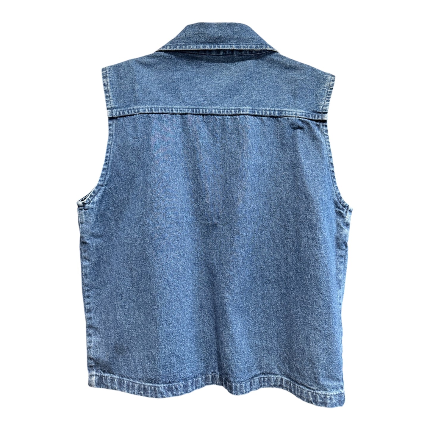 Don't Mess With Texas Denim Native American Beaded Vest Small