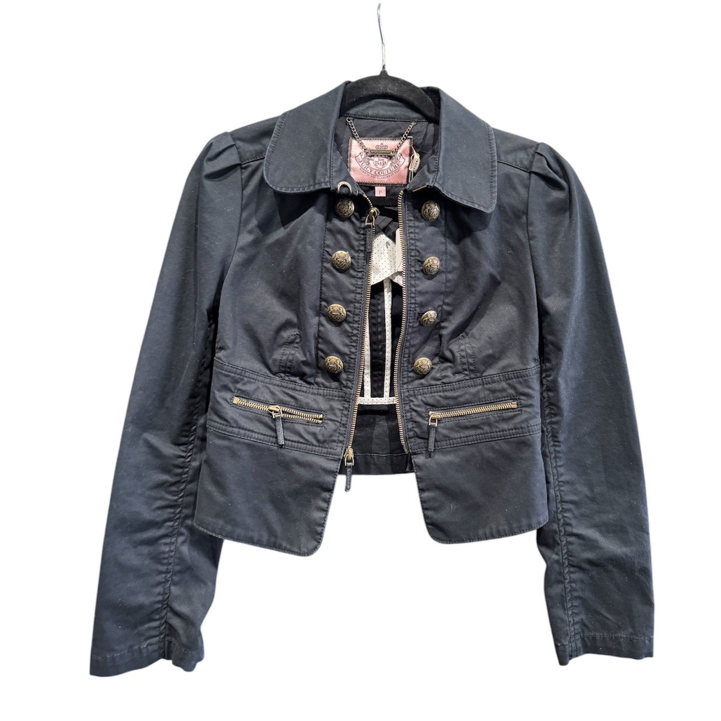 Juicy Couture Denim Black Military Jacket XS
