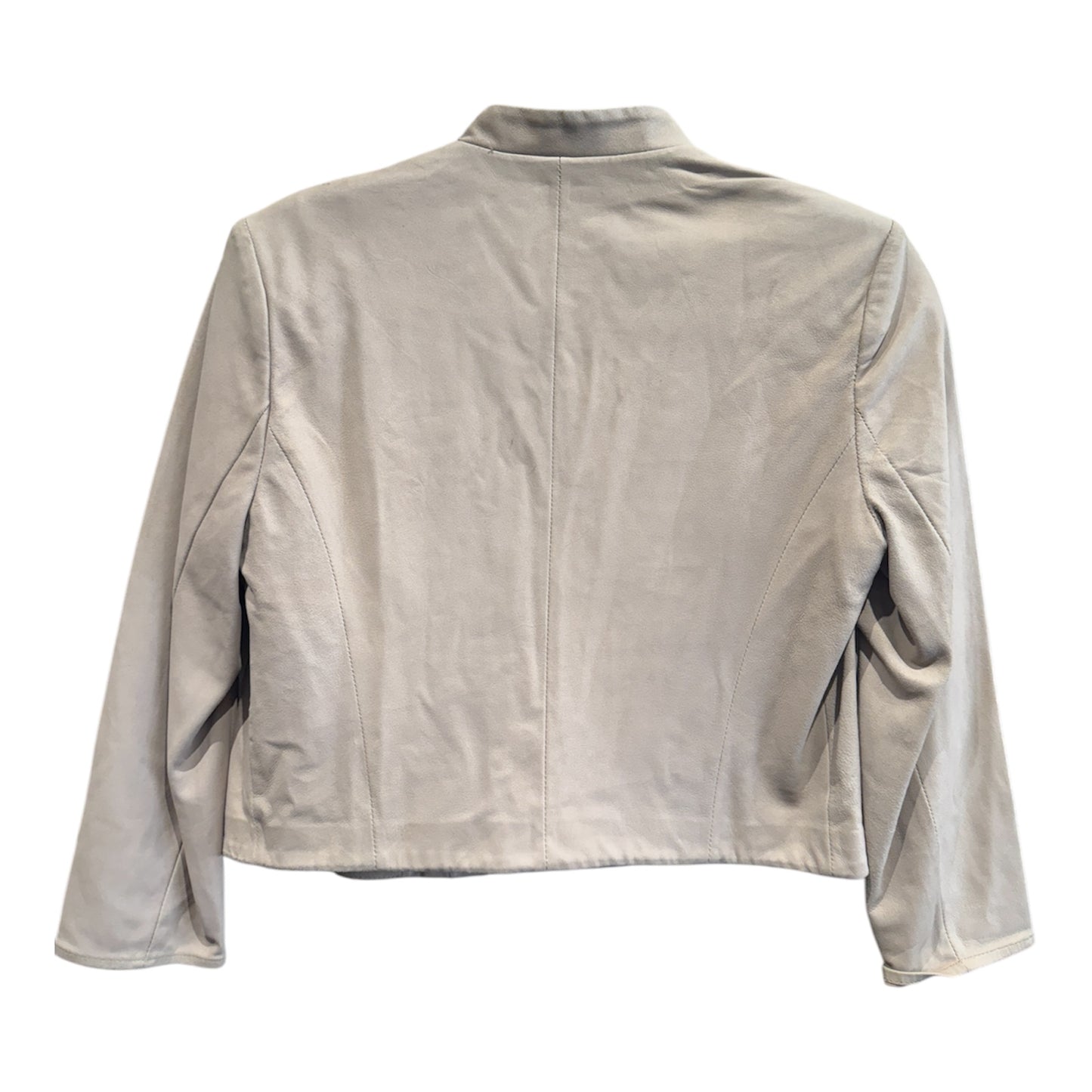 La Marque Collection Letsey Lamb Leather Crop Jacket Beige