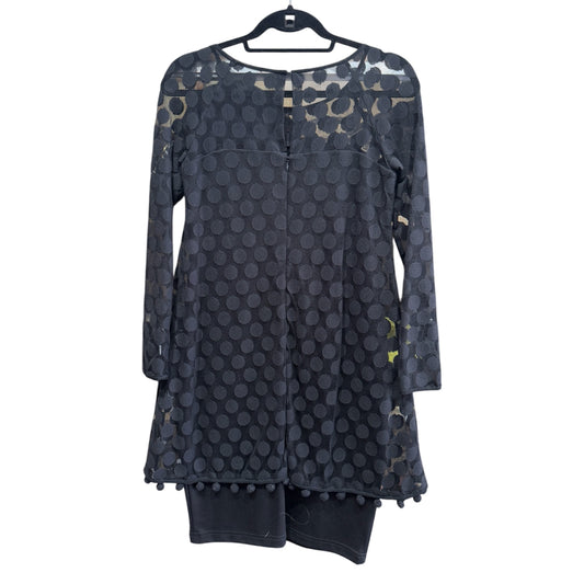 Sara Campbell Dot Net Illusion Dress Black Size 0