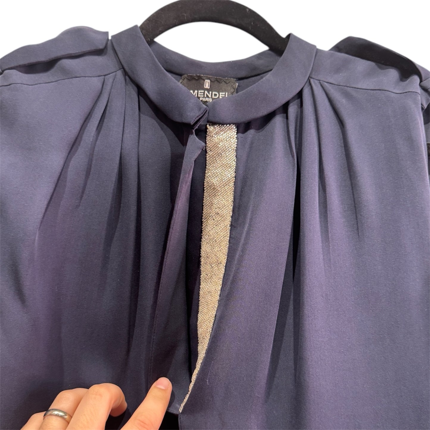 J. Mendel Navy Blue Sleeveless Top