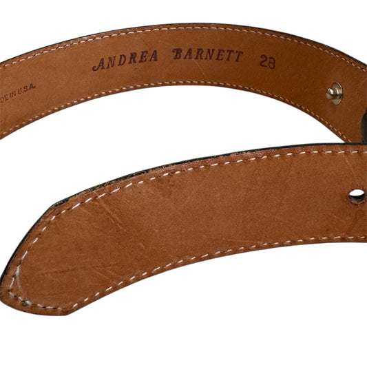 Andrea Barnett Sterling Buckle Genuine Full Grain Leather Belt