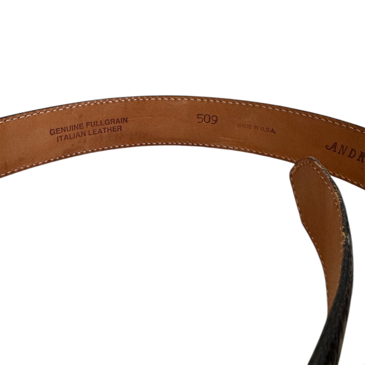 Andrea Barnett Sterling Buckle Genuine Full Grain Leather Belt