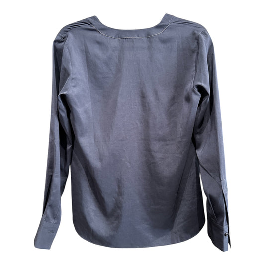 Brunello Cucinelli Bead Detail Charcoal Silk Blend Blouse Long Sleeve XS