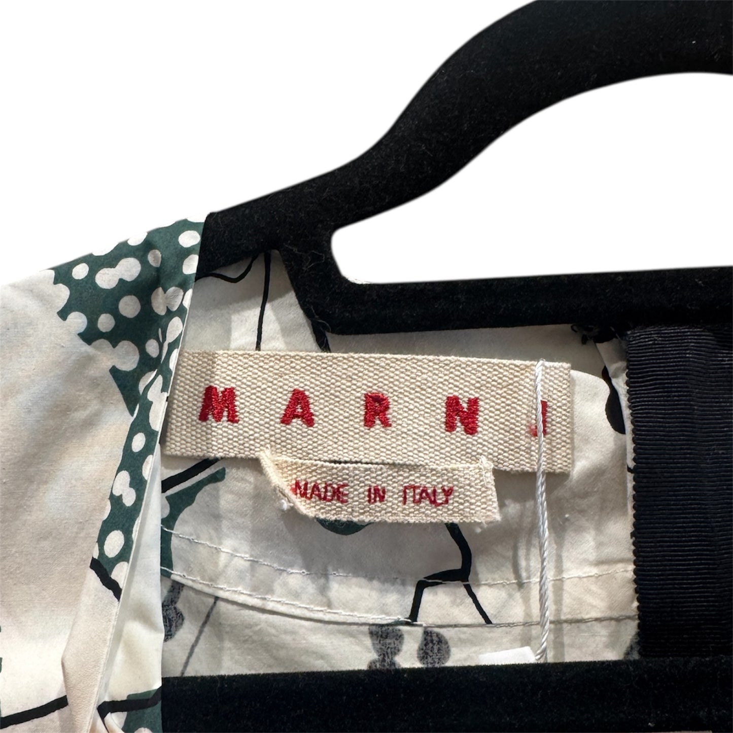 Marni White Floral Printed Cotton Dress Size 44