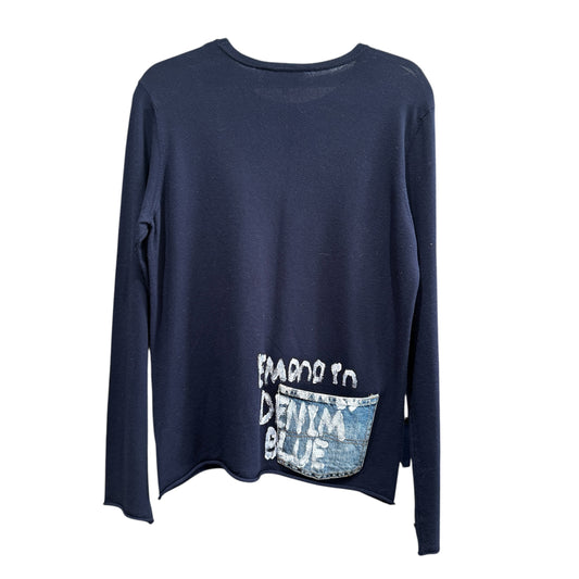 Emporio Armani Navy Denim Blue Pocket Sweater