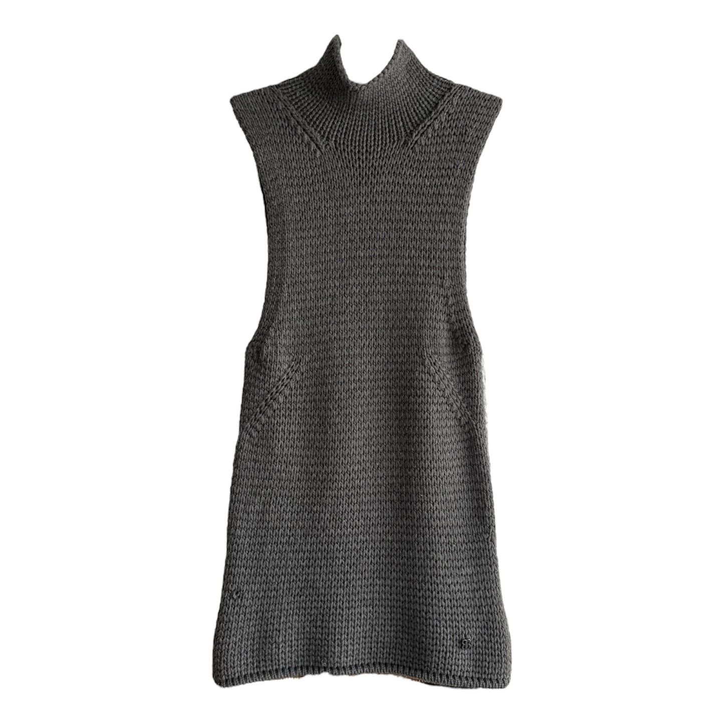 Balenciaga Wool Chunky Knit Gray Sleeveless Sweater Size 38