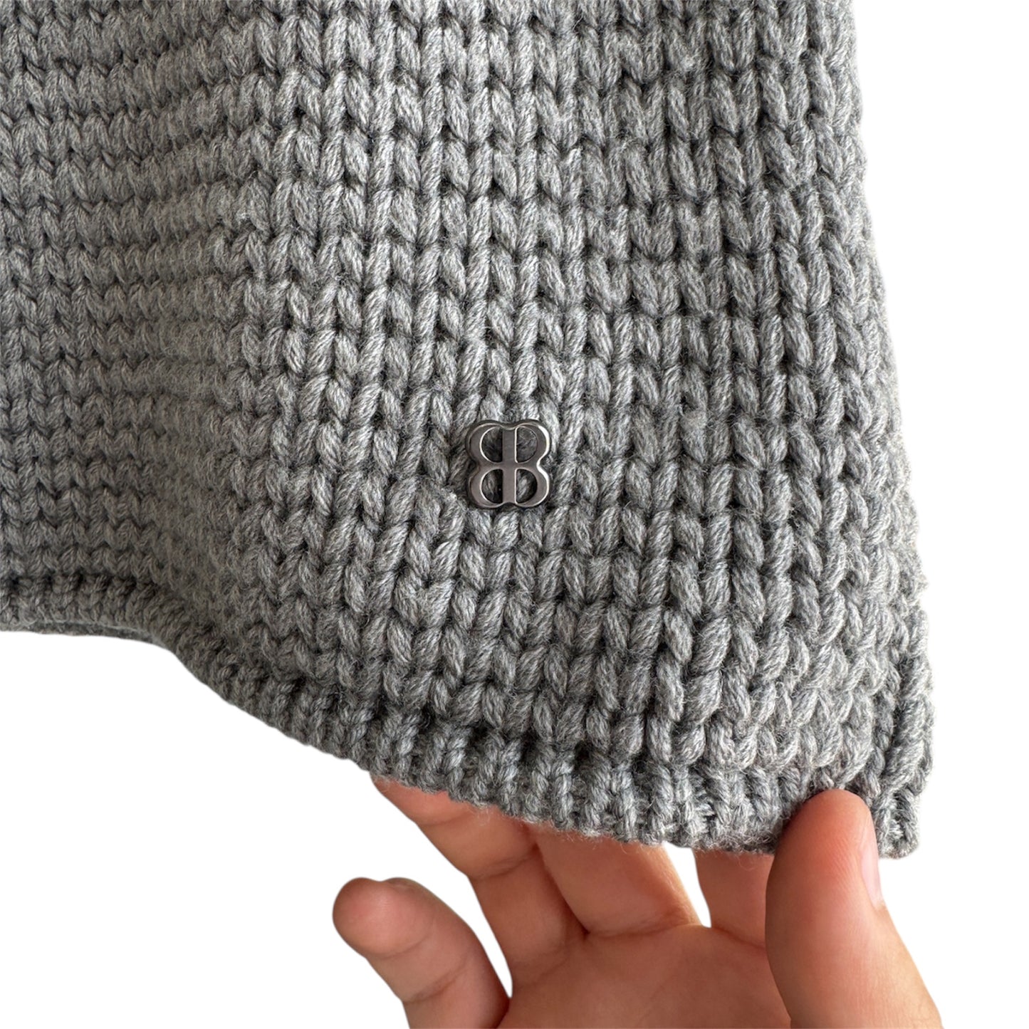 Balenciaga Wool Chunky Knit Gray Sleeveless Sweater Size 38