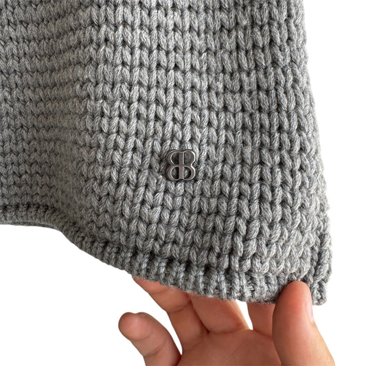 Balenciaga Wool Chunky Knit Gray Sleeveless Sweater Size 38