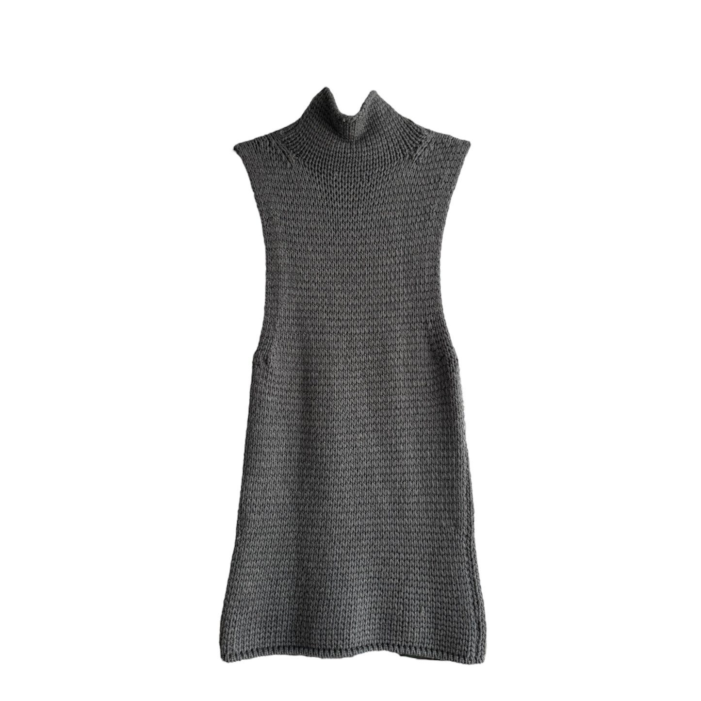 Balenciaga Wool Chunky Knit Gray Sleeveless Sweater Size 38