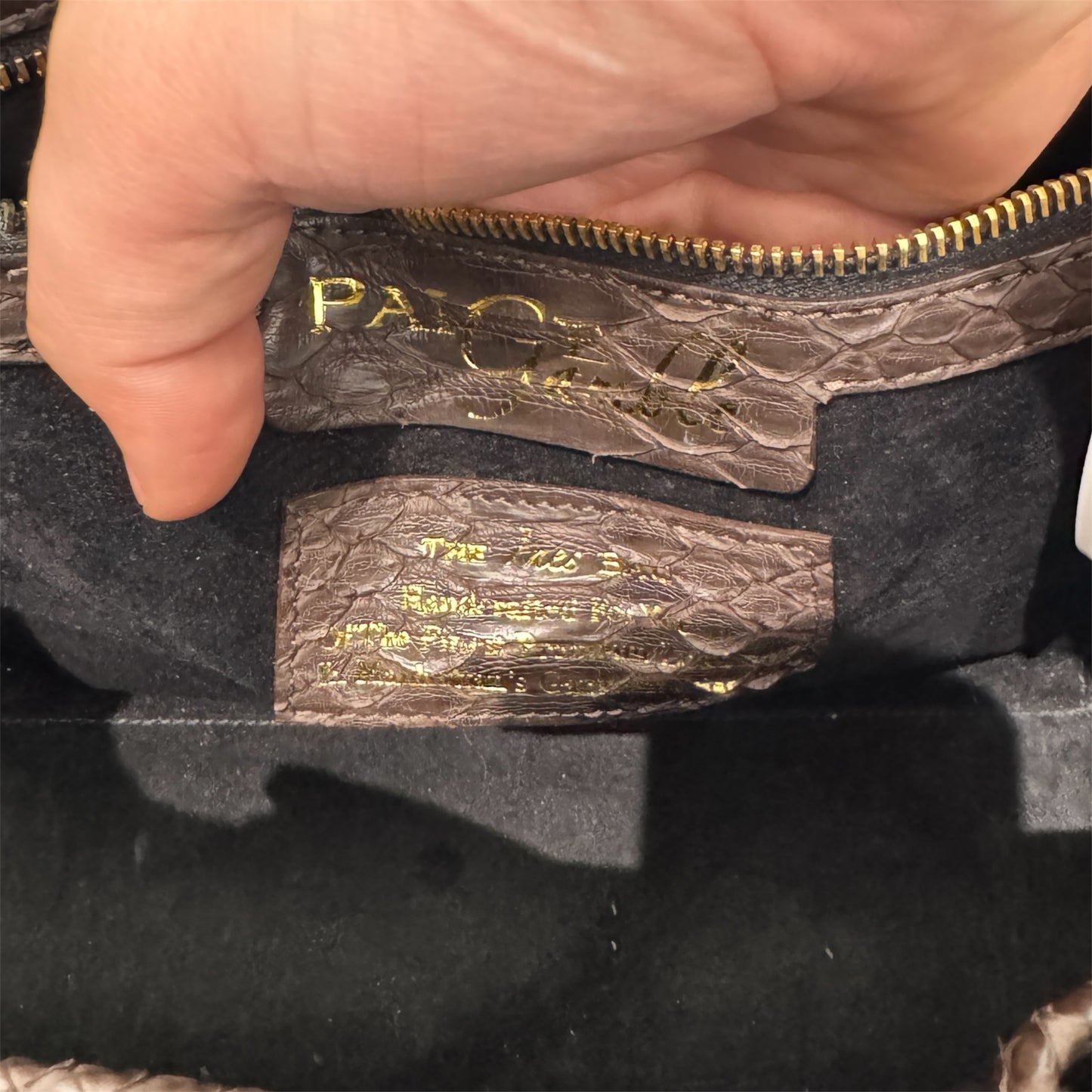 Paige Gamble The Whipsnake Ines Python bag