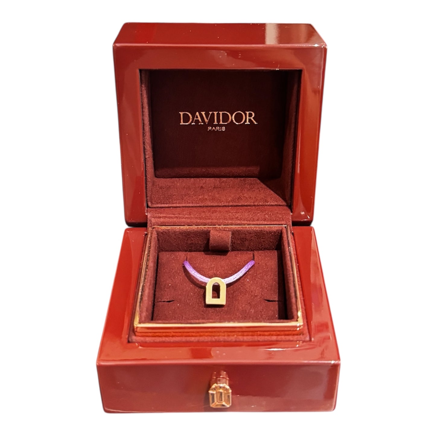 Davidor Paris L'Arc Voyage Charm PM 18k Rose Gold on Silk Cord