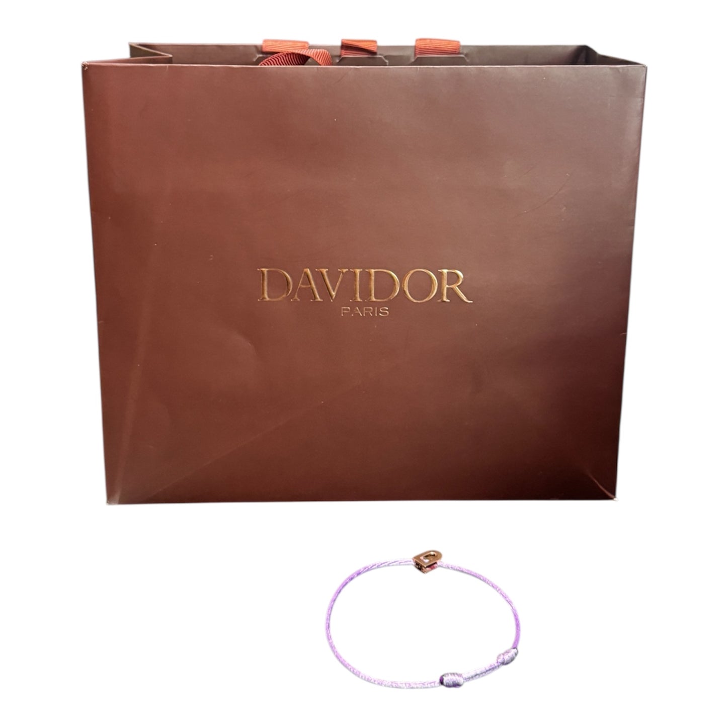 Davidor Paris L'Arc Voyage Charm PM 18k Rose Gold on Silk Cord