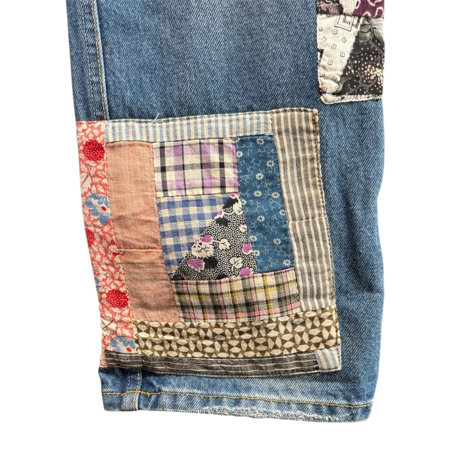 B Sides Blue Patchwork Jeans Size 24