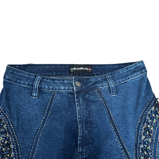 Brazil Roxx Embellished Tapered Leg Jeans Size 8
