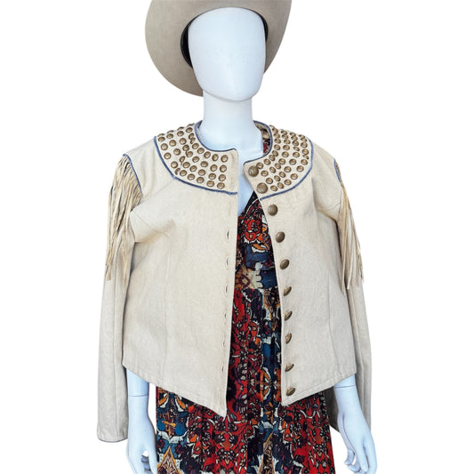 Double D. Ranch Wear Studded Jacket with Tasses Size M