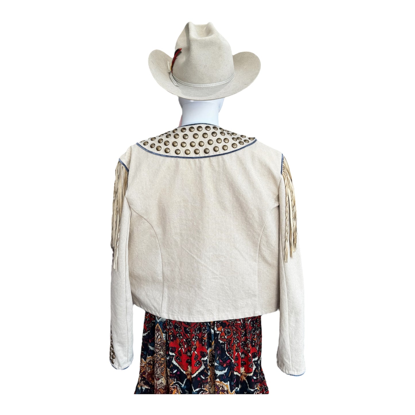 Double D. Ranch Wear Studded Jacket with Tasses Size M