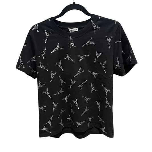 Balenciaga Women's Paris Eiffel Tower Rhinestone T-Shirt Size XL