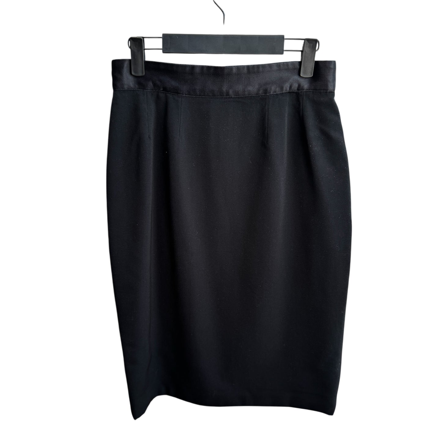 Chanel Boutique Black Pencil Skirt Silk and Wool Size 28 W