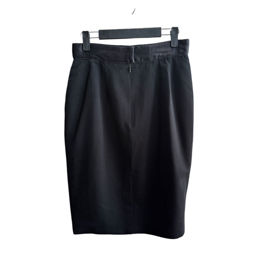 Chanel Boutique Black Pencil Skirt Silk and Wool Size 28 W